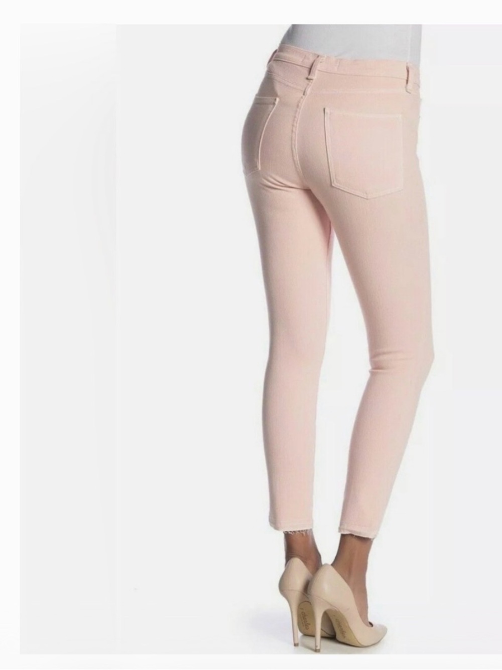Veronica Beard Blush Pink High-Rise Skinny Jeans with Button Fly